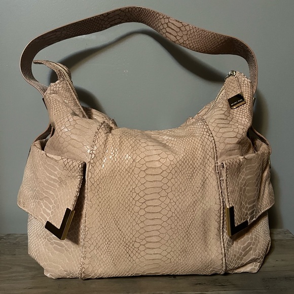 Authentic Michael Kors Nude Snake Skin Print Shoulder Bag! - Picture 1 of 10